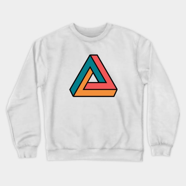 Vintage Penrose Triangle Geometry // Impossible Triangle Crewneck Sweatshirt by Now Boarding